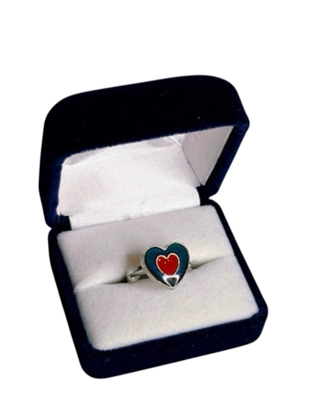 Amazon kidcore Y2K silver Heart mood ring size 6